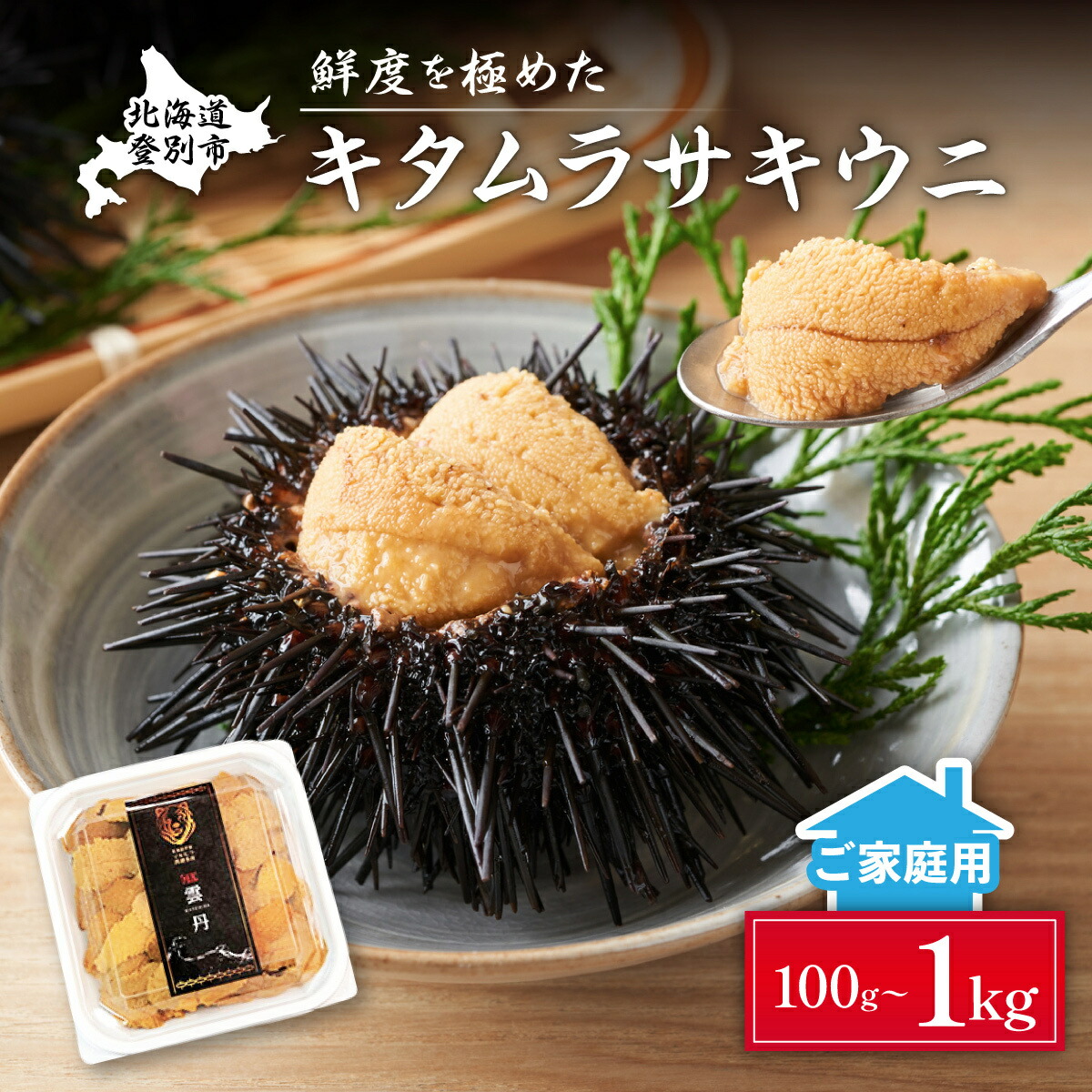 【ふるさと納税】量が選べる！ご家庭用 うに 国産  雲丹 北海道 キタムラサキウニ パック詰め 100g～1kg | ふるさと納税 うに 訳あり 海鮮 高級 ウニ 雲丹 生ウニ キタムラサキウニ パックうに パック うに 北海道 登別 ふるさと 人気  ランキング 送料無料