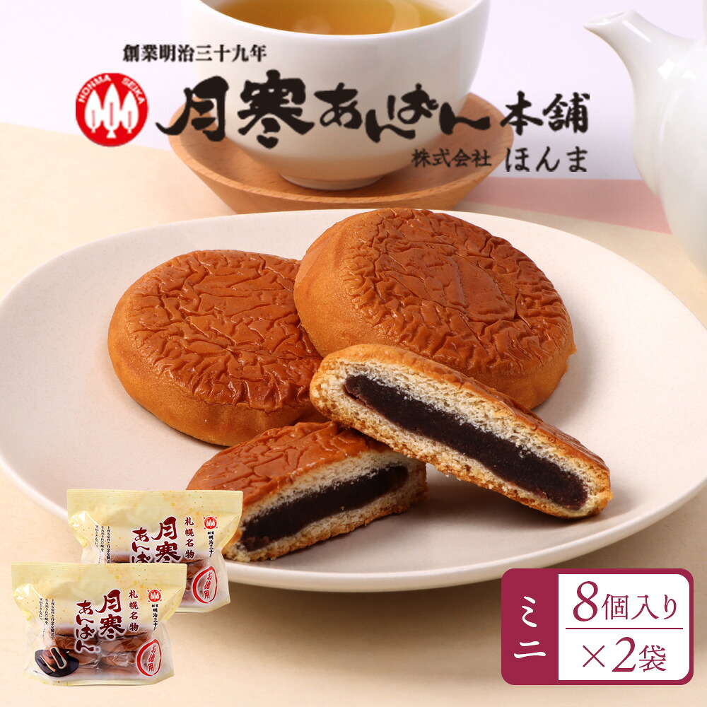 【ふるさと納税】月寒あんぱん　ミニ8個入り×2袋 | 月寒あんぱん本舗 月寒あんぱん あんぱん あんこ こしあん ほんま オリジナル 北海道 ふるさと納税 恵庭市 恵庭 お取り寄せ スイーツ 和菓子【170053】