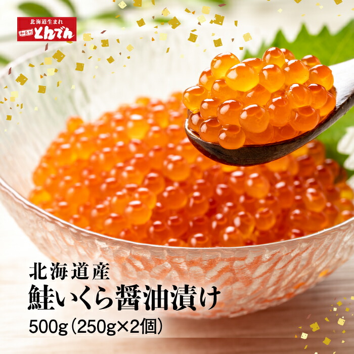 【ふるさと納税】北海道産いくら醤油漬け 500g （250g x 2P） ふるさと納税 北海道 鮭 鮭いくら いくら イクラ 大粒 とんでん 恵庭市 恵庭 お取り寄せ グルメ 海鮮 魚介【44001201】