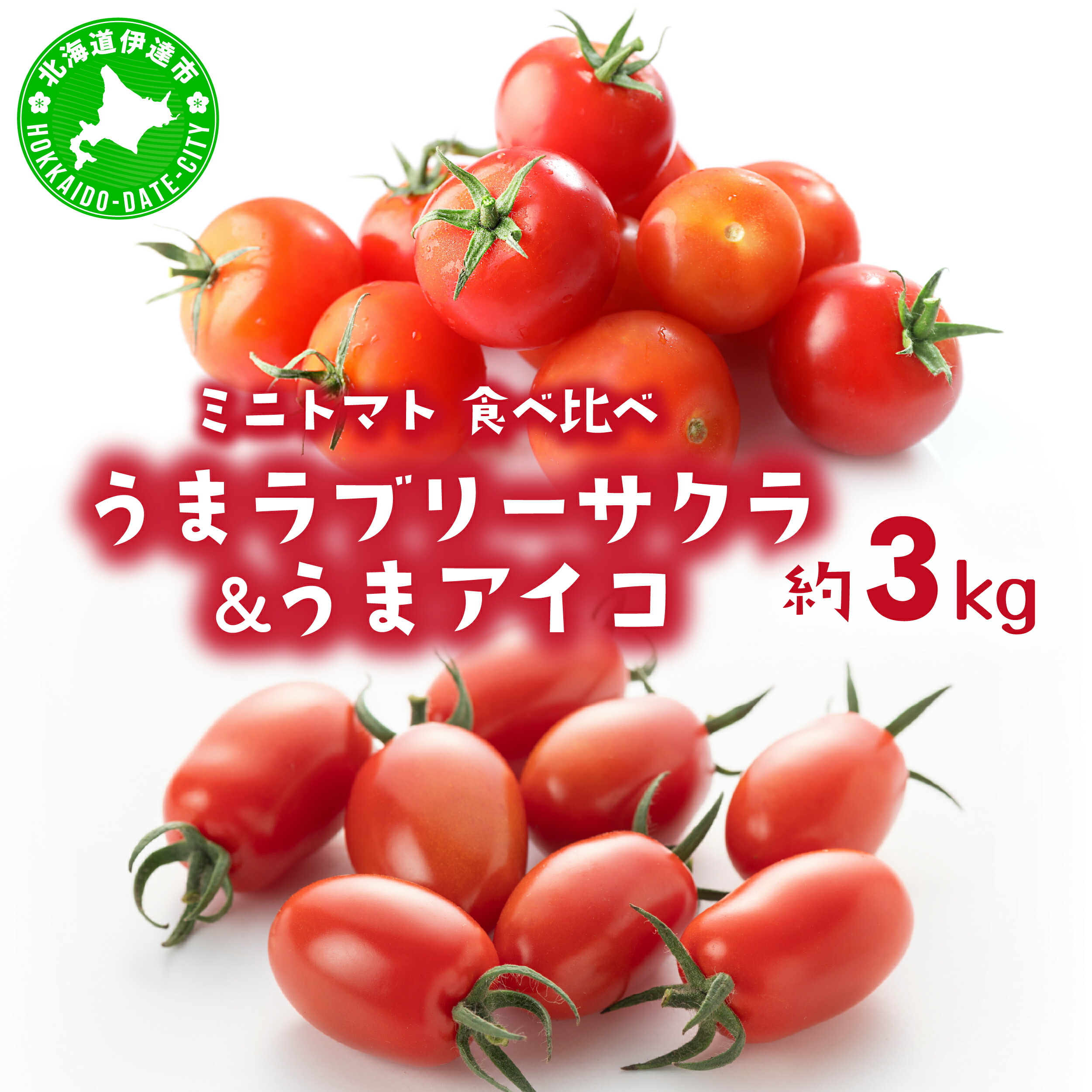 【ふるさと納税】【 2025年 発送 】先行予約 北海道 伊達 ミニトマト 2種 食べ比べ うま アイコ ラブリーサクラ 約3kg  ジューシー プチ トマト 甘い 濃厚 彩り 鮮やか 野菜 産地直送