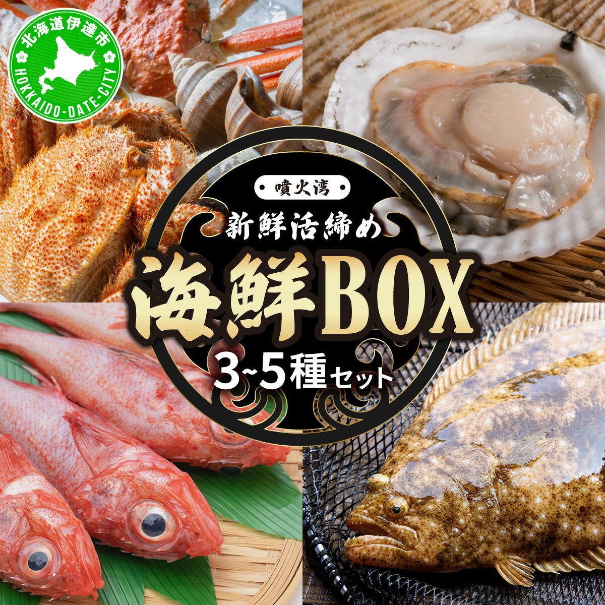 【ふるさと納税】北海道 伊達　噴火湾 水揚げ 今野水産 新鮮 活締め 海鮮 BOX 3～5種セット｜北海道伊達市