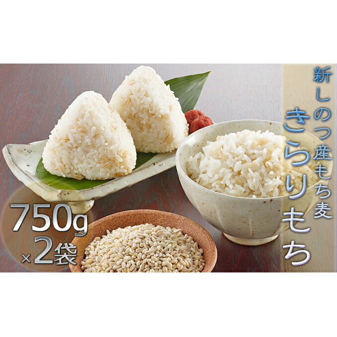 【ふるさと納税】新しのつ産　もち麦（きらりもち）750g×2袋 雑穀