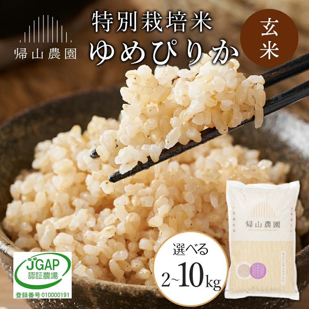 【ふるさと納税】【令和7年産】玄米 ゆめぴりか 選べる2kg～10kg 特別栽培米産地直送《帰山農園》 知内町 ふるさと納税 米 こめ 北海道産お米 北海道米 美味しいお米 北海道産米 道産米 ふるさと納税 秋 旬