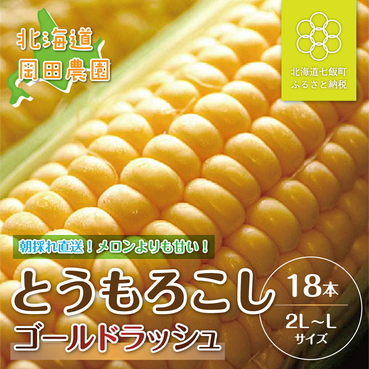 【ふるさと納税】【令和7年発送先行予約】北海道七飯町産とうもろこし「ゴールドラッシュ」18本セット ふるさと納税 人気 おすすめ ランキング とうもろこし ゴールドラッシュ おいしい 北海道 七飯町 送料無料  NAZ012