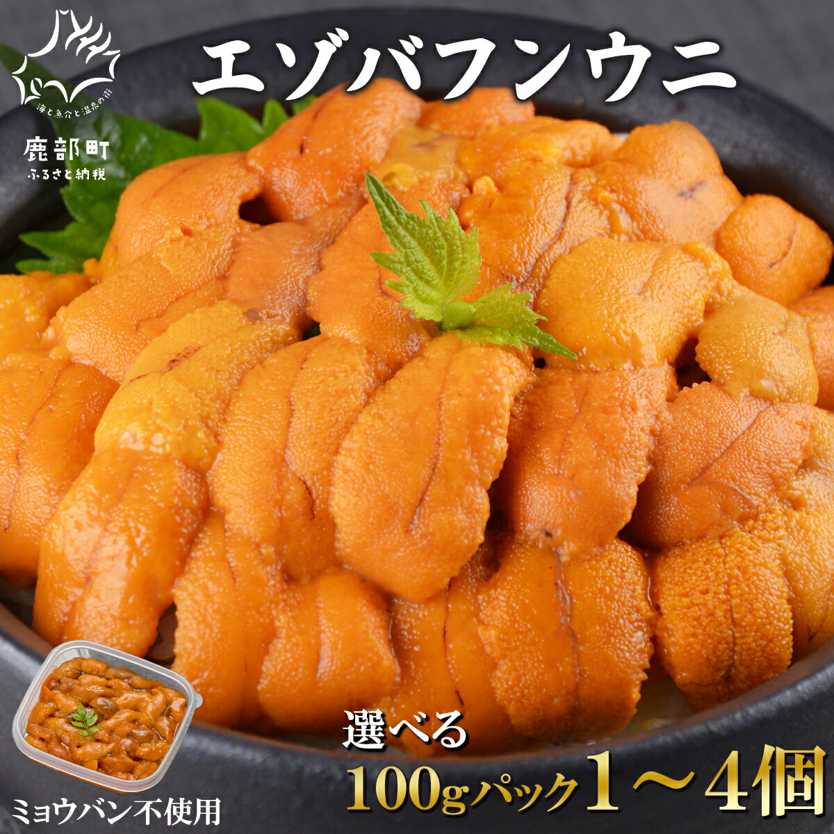 【ふるさと納税】 【選べる内容量】 うに 天然 エゾバフンウニ 100g～400g 北海道産 ミョウバン不使用 ウニ うに 冷凍 バフンウニ 雲丹 ふり塩ウニ うに丼 手巻き寿司 海鮮丼 うにいくら丼 パスタ おつまみ ご飯のお供 お酒のお供 旬 送料無料