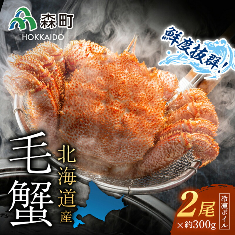 【ふるさと納税】北海道産 冷凍ボイル毛がに 300ｇ前後×2尾＜海鮮問屋　株式会社　瑞宝＞ かに カニ 蟹 ガニ がに 森町 ふるさと納税 北海道 毛蟹 毛かに 毛ガニ 毛カニ mr1-0953