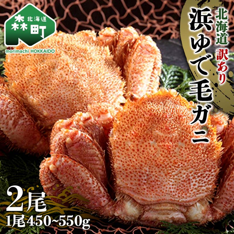 【ふるさと納税】【訳あり】北海道 浜茹で毛がに450～550g 2尾 〈ワイエスフーズ〉 かに カニ 蟹 ガニ がに 森町 ふるさと納税 北海道 毛蟹 毛かに 毛ガニ 毛カニ mr1-0913