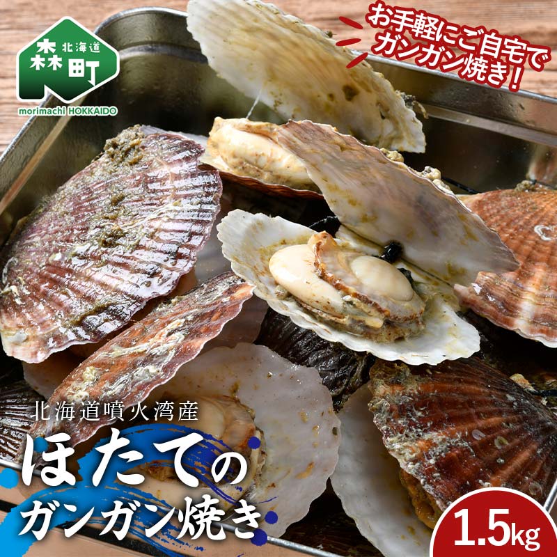 【ふるさと納税】 冷凍ほたて(二年貝) ガンガン焼き1.5kg 北海道噴火湾産 海産物 加工品 ほたて 帆立 ホタテ 魚介類 海鮮 森町 ふるさと納税 mr1-0980｜北海道森町