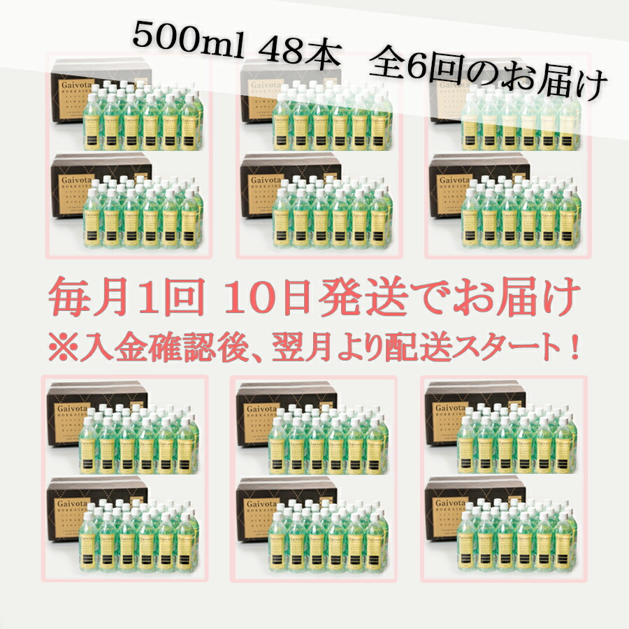 新品 定期便 Gaivota 500ml × 48本 2箱 計6回配送 北のハイグレード食品 シリカ水 ミネラルウォーター シリカウォーター 軟水  北海道産 北海道 乙部町 天然水 美容 ケイ素 無添加 美のミネラル シリカ ガイヴォータ 美肌 ミネラル コーヒー リピーター 6か月  fucoa.cl