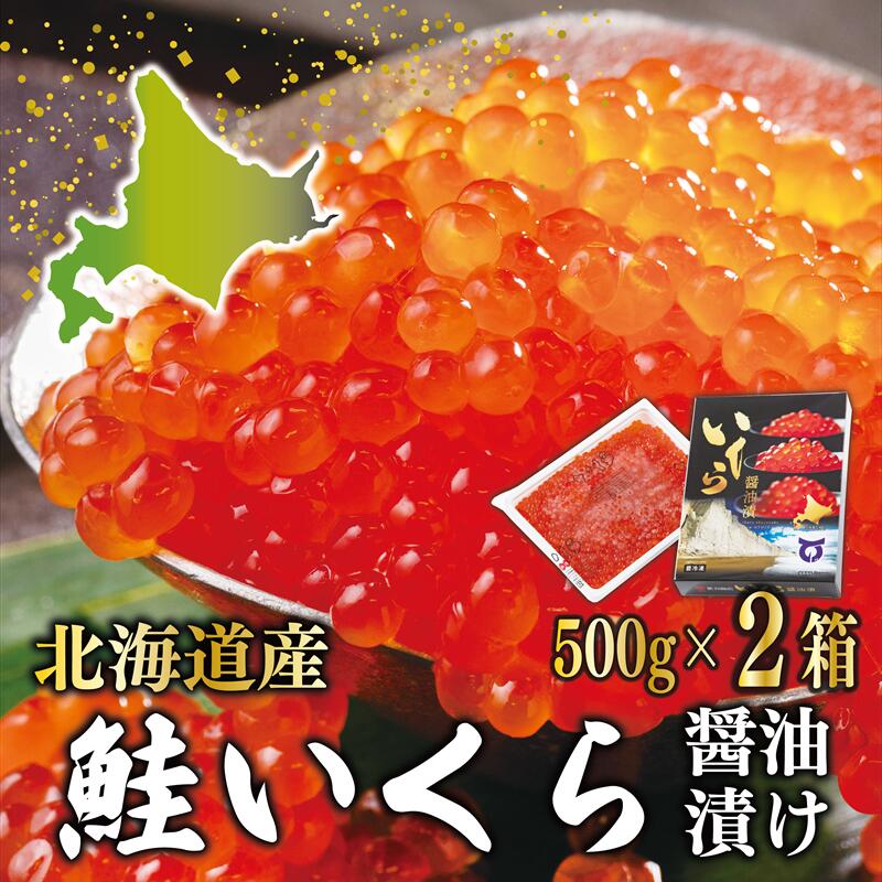 【ふるさと納税】【2025年度産】＜いくら醤油漬　2パック(500g&times;2箱)＞鮮度にこだわる笹谷商店の絶品の醤油タレで漬けたいくら（検索：鮭イクラ 醤油いくら 醤油イクラ イクラ醤油漬け 秋鮭 国産 北海道産 日本海 冷凍 人気 使い道）｜北海道乙部町