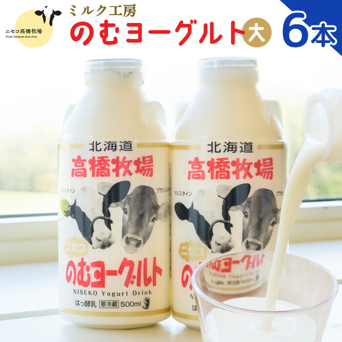 【ふるさと納税】ニセコ高橋牧場ミルク工房のむヨーグルト（大）６本Dセット【0310901】