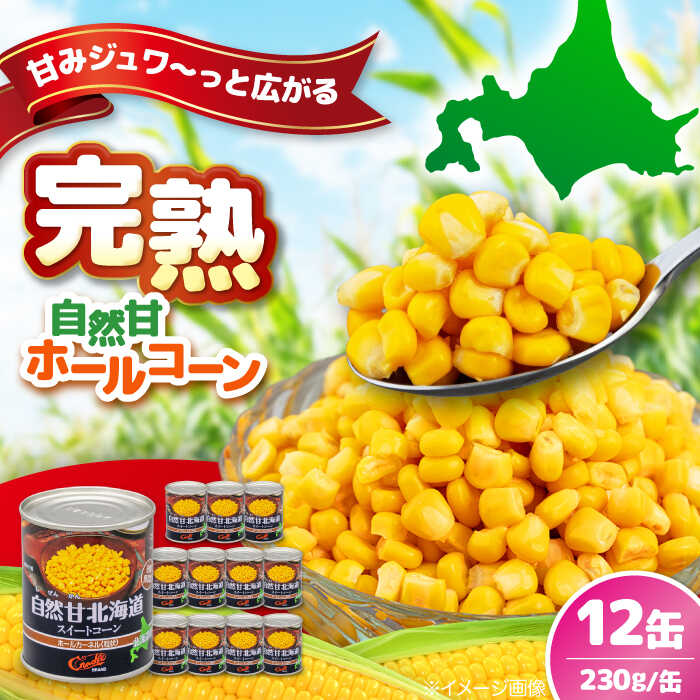 【ふるさと納税】【北海道産】 自然甘ホールコーン 12缶（C7号缶）《喜茂別町》【きもべつ観光協会】 コーン コーン缶 とうもろこし トウモロコシ 北海道 常温 常温配送 [AJAG019] 9000 9000円
