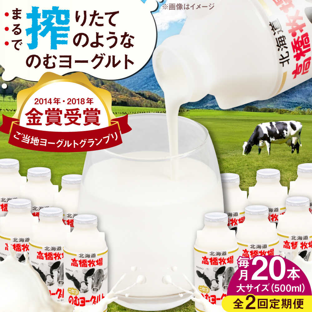 【ふるさと納税】【全2回定期便】北海道 ミルク工房 のむヨーグルト 大サイズ 20本《喜茂別町》【ニセコリゾート観光協会】 ヨーグルト 飲むヨーグルト 牛乳 冷蔵配送 乳酸菌 北海道 [AJAI051] 60000 60000円 6万円