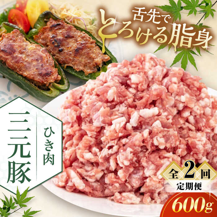 【ふるさと納税】【全2回定期便】北海道 平田牧場 ひき肉 600g 《喜茂別町》【平田牧場】 肉 豚肉 ミンチ 豚ミンチ 餃子 つくね 冷凍配送 定期便 定期 北海道 平田牧場 三元豚 [AJAP118] 14000 14000円｜北海道喜茂別町