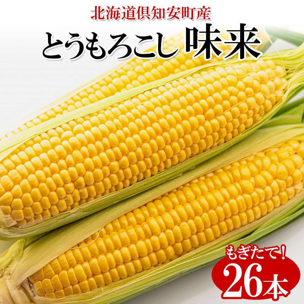 【ふるさと納税】北海道産 朝もぎ イエロー とうもろこし 味来 みらい 2Lサイズ 26本 約10kg 夏野菜 とうきび 新鮮 野菜 トウモロコシ 甘い ギフト 産地直送 コーン 産直 グリーンアースファーム スイートコーン 　お届け：2025年8月上旬～2023年8月下旬まで