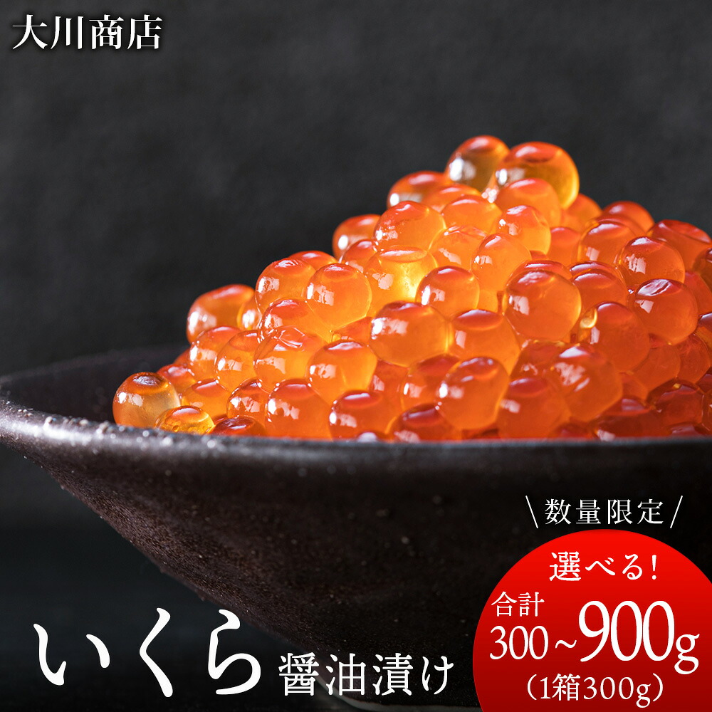【ふるさと納税】☆選べる発送時期☆ いくら 醤油漬け 選べる1箱～3箱 1箱300g＜大川商店＞ 北海道ふるさと納税 積丹町 魚介類 ふるさと納税 海鮮 北海道 いくら 醤油漬け 魚卵 いくらしょうゆ漬け 加工品 海産物 通販 ギフト 贈答品
