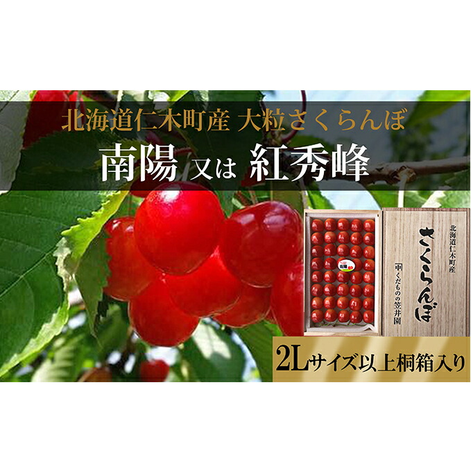 【ふるさと納税】[先行受付] 北海道 仁木町産 さくらんぼ 贈答用（2Lサイズ以上）40粒前後 桐箱入り 南陽 又は 紅秀峰 サクランボ 果物 フルーツ チェリー 果物類 [くだものの笠井園]　お届け：2025年6月下旬～2025年7月下旬まで