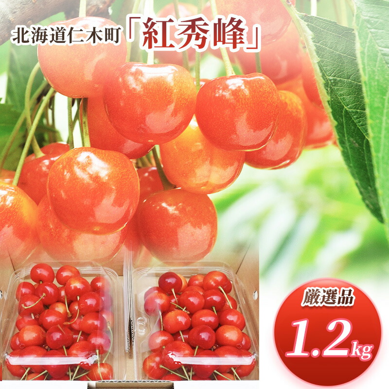 【ふるさと納税】[先行受付] 北海道 仁木町産 サクランボ 紅秀峰 1.2kg L-Mサイズ 果物 くだもの フルーツ さくらんぼ チェリー L-M混合 300g×4パック  [松山商店]　お届け：2025年7月13日～26日