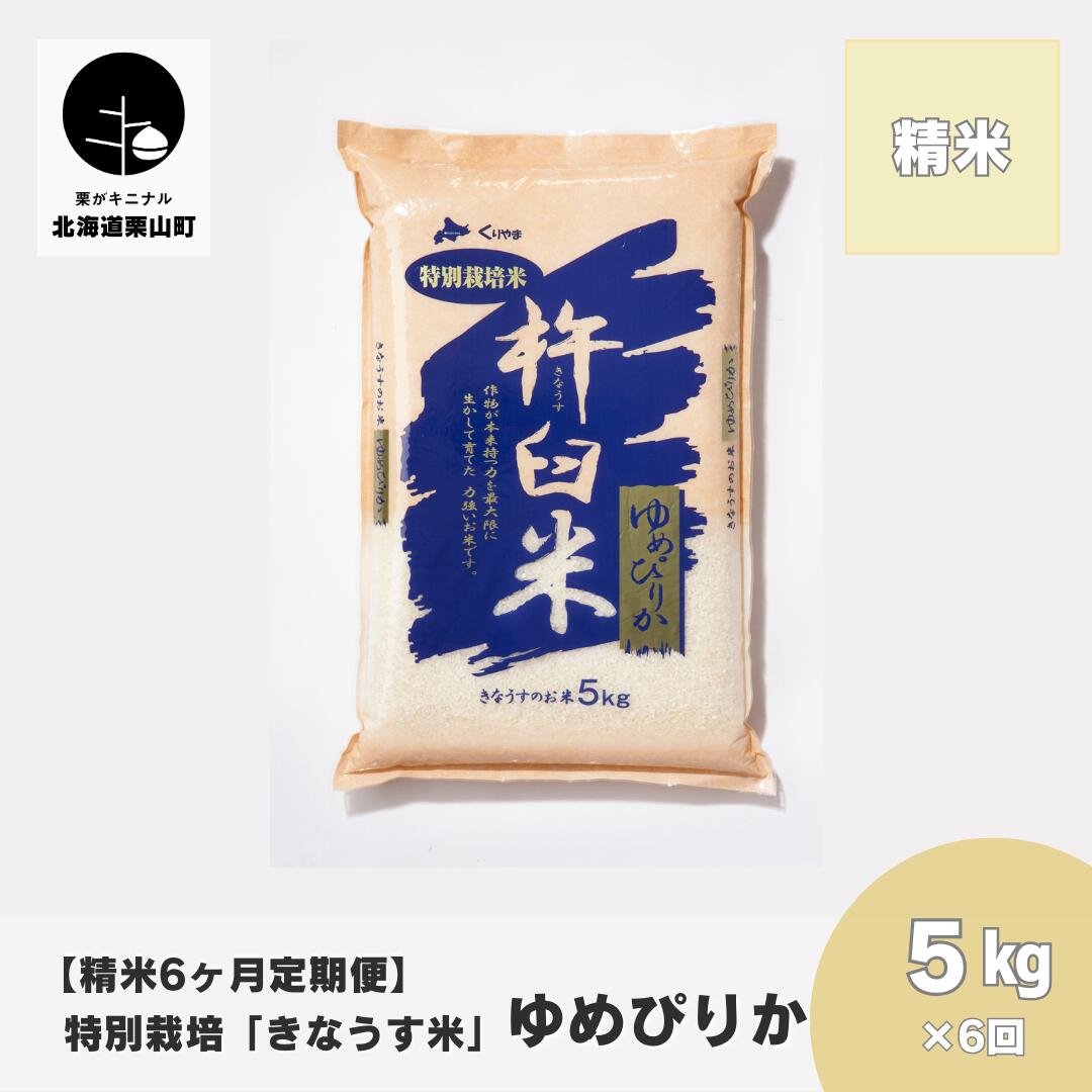 【ふるさと納税】【精米6ヶ月定期便】特別栽培「きなうす米」ゆめぴりか5kg×6回|北海道栗山町