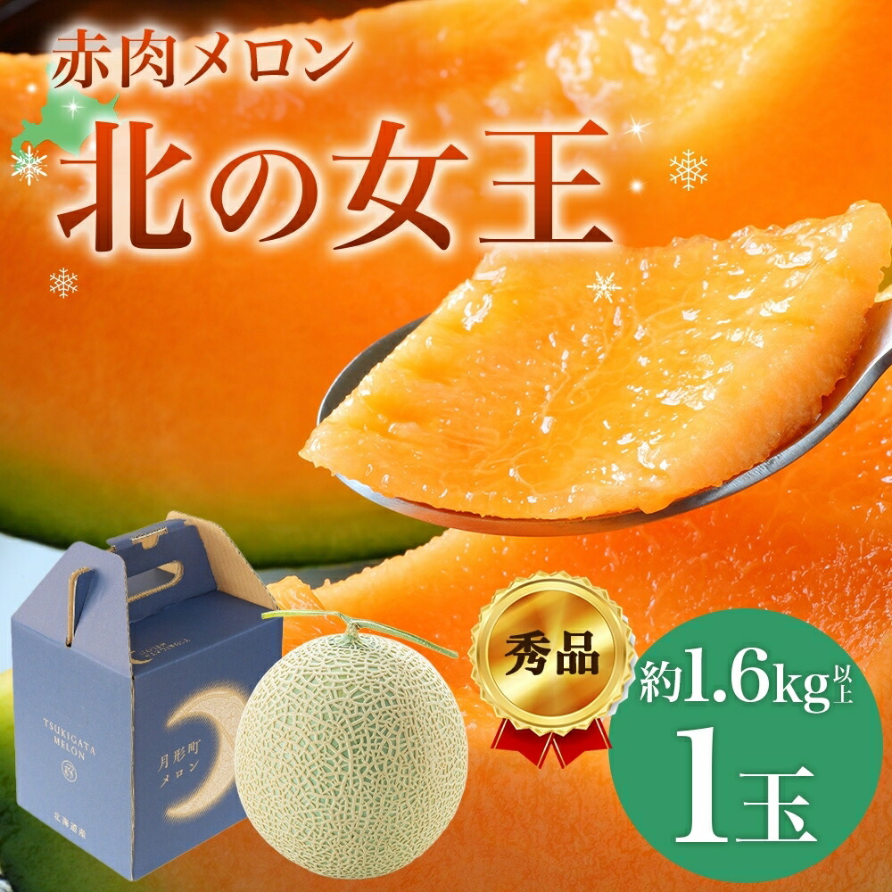 【ふるさと納税】【2025年夏発送】北海道 赤肉メロン 北の女王 秀品 約1.6kg×1玉 令和7年 メロン 果物 フルーツ 旬 季節 希少 貴重 甘い 豊潤 国産 デザート ご褒美 産地直送 ギフト お祝い 贈答品 贈り物 お中元 常温 お取り寄せ 送料無料 　お届け：7月初旬～8月中旬