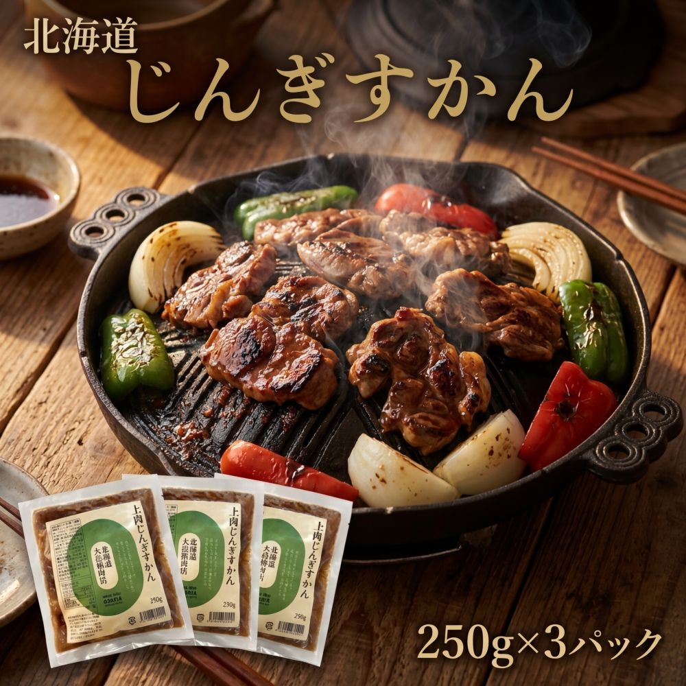 【ふるさと納税】大畠精肉店のじんぎすかんミニパックセット250ｇ&times;３袋 ｜ 【味付ジンギスカングランプリ2024受賞】 小分け 味付き 秘伝のタレ 羊肉 焼肉 BBQ 冷凍 北海道 新十津川町 【新十津川町】｜北海道新十津川町