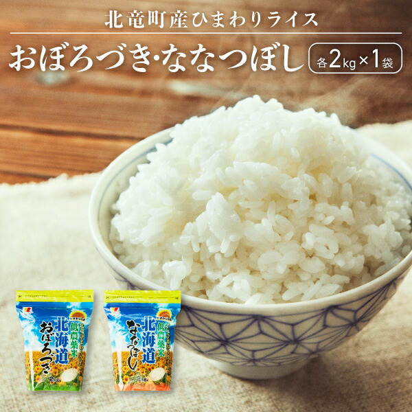 【ふるさと納税】 おぼろづき、ななつぼし お米セット 計4kg / お米 白米 玄米 ごはん こめ 北海道米 ※10月～順次発送 //rice