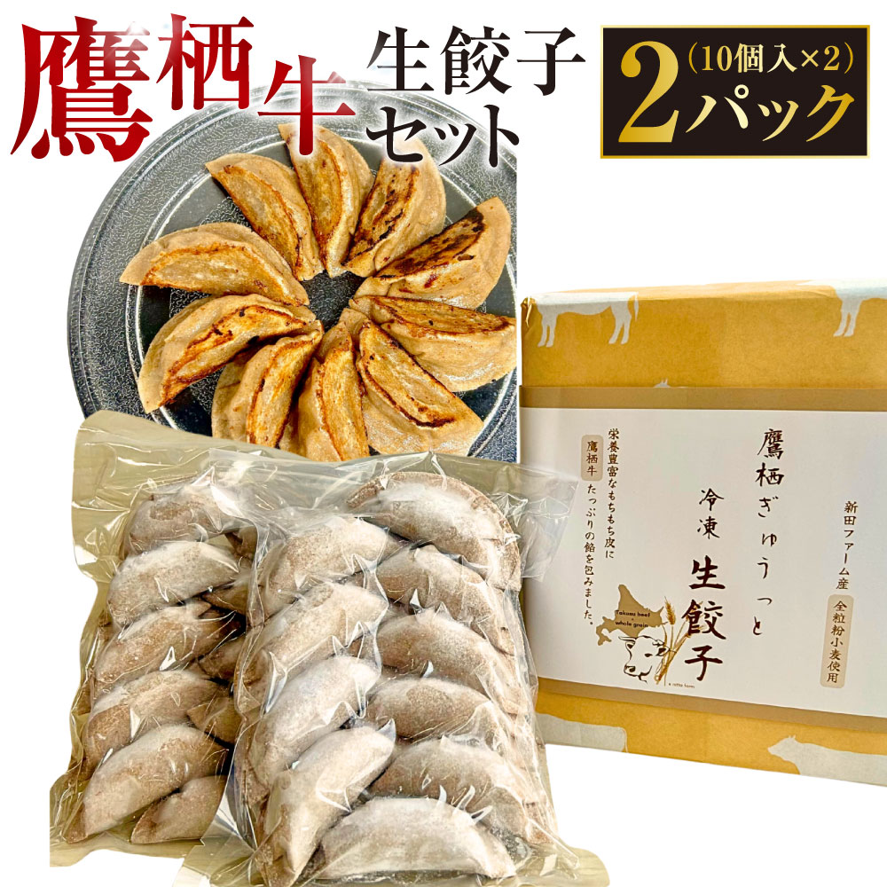 【ふるさと納税】鷹栖牛 生餃子セット たかすぎゅうっと生餃子 10個入り×2パック 合計20個 北海道 鷹栖町 新田ファーム 牛肉 冷凍餃子 生餃子 牛肉 冷凍 送料無料|北海道鷹栖町