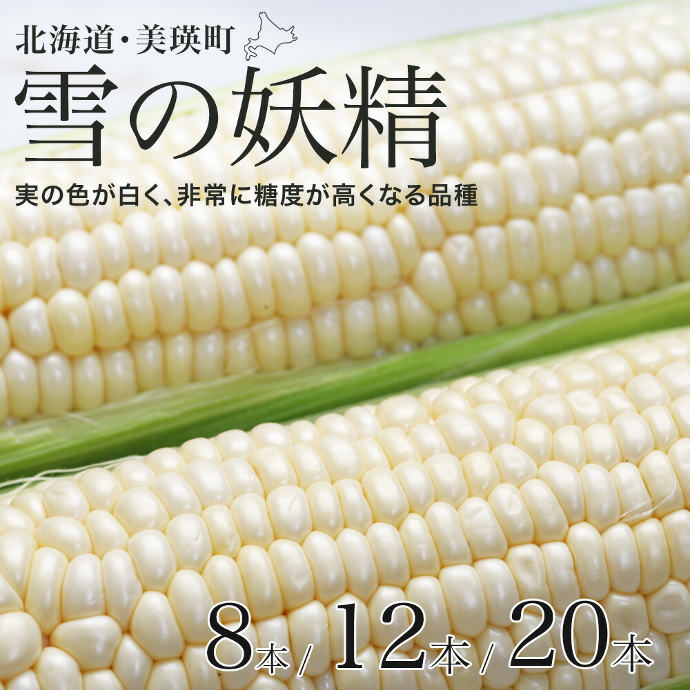【ふるさと納税】とうもろこし（雪の妖精）8本12本 20本【令和8年産予約受付！】 野菜 送料無料 | スイートコーン とうきび 北海道 北海道美瑛 北海道美瑛町 美瑛町 美瑛 北海道産 美瑛産 [ 5kg 以上] 黒木農場[009-33] 7,020円