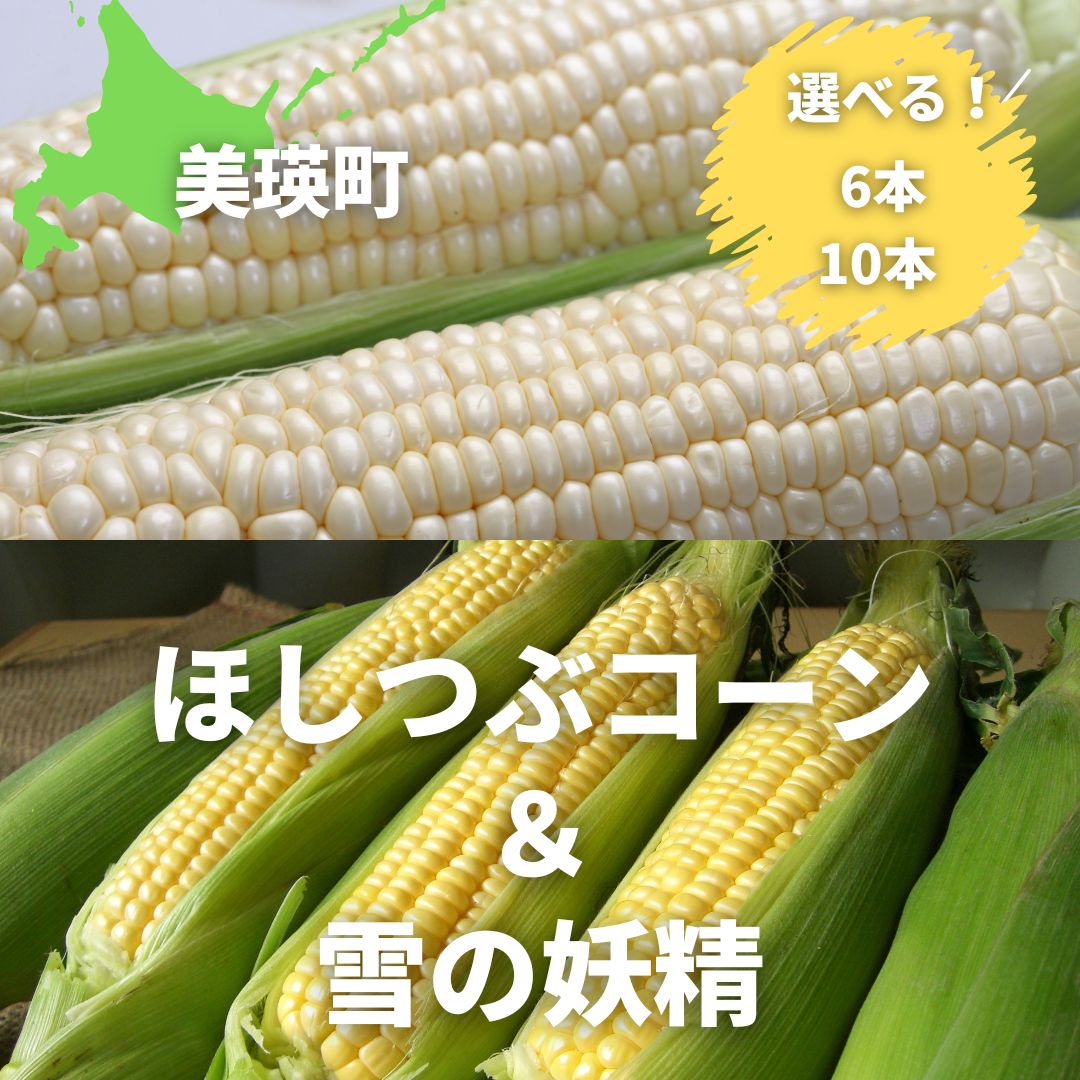 【ふるさと納税】【令和7年産予約受付！】 とうもろこし （ほしつぶコーン＆ 雪の妖精）6本　12本  [ 5kg 以上] 詰め合せ 食べ比べ 野菜 送料無料 北海道 スイートコーン とうきび 北海道美瑛 北海道美瑛町 美瑛町 美瑛 北海道産 美瑛産 黒木農場[014-78]
