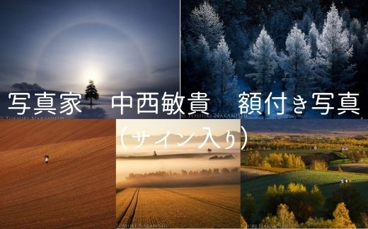 【ふるさと納税】写真家　中西敏貴　額付き写真（サイン入り）北海道　北海道美瑛　北海道美瑛町　美瑛町　美瑛　写真[144-03]