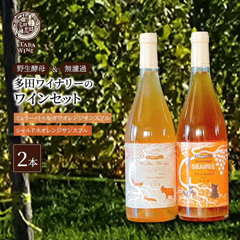 【ふるさと納税】【酸化防止剤無添加】オレンジワイン2種類 野生酵母&無濾過 多田ワイナリー 北海道 上富良野町 ワイン セット お酒 アルコール|北海道上富良野町