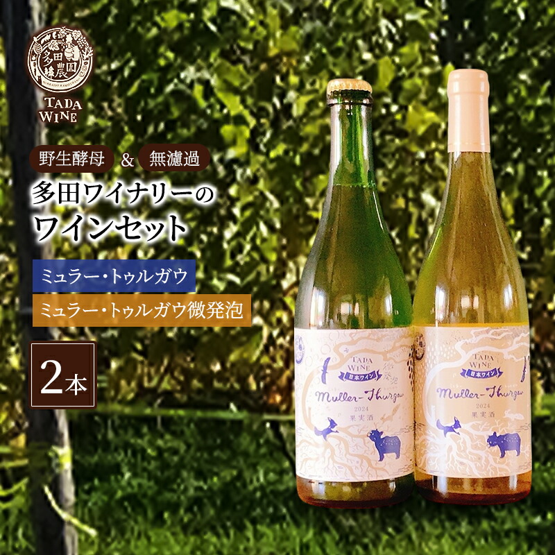 【ふるさと納税】【野生酵母】爽やかなワイン 白&微発泡 ミュラー・トゥルガウ 多田ワイナリー 北海道 上富良野町 ワイン 白ワイン 微発砲ワイン セット お酒 アルコール