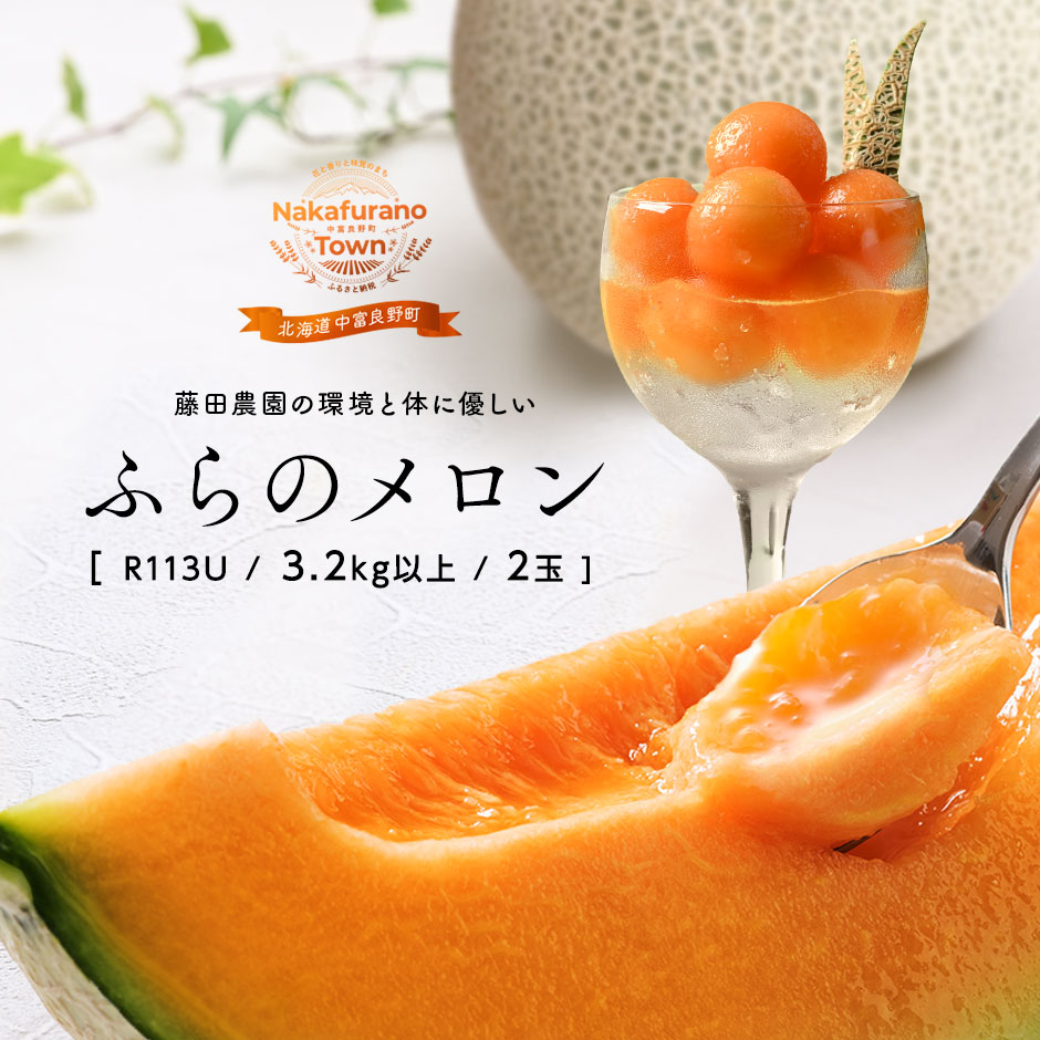 【ふるさと納税】【2025年発送】ふらのメロンR113U（赤肉）2玉入り