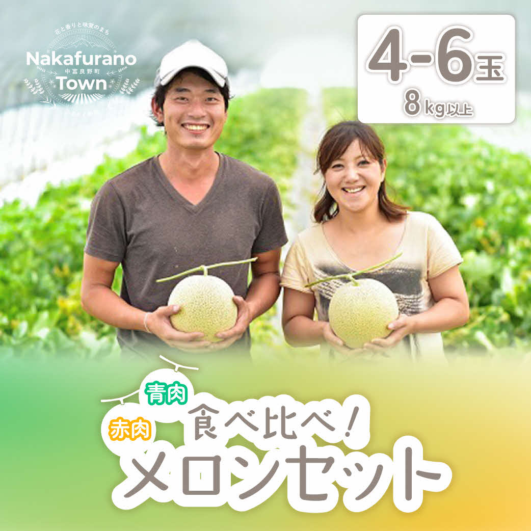 【ふるさと納税】【2025年発送】よくばりセット（赤肉＆青肉メロン）8kg以上