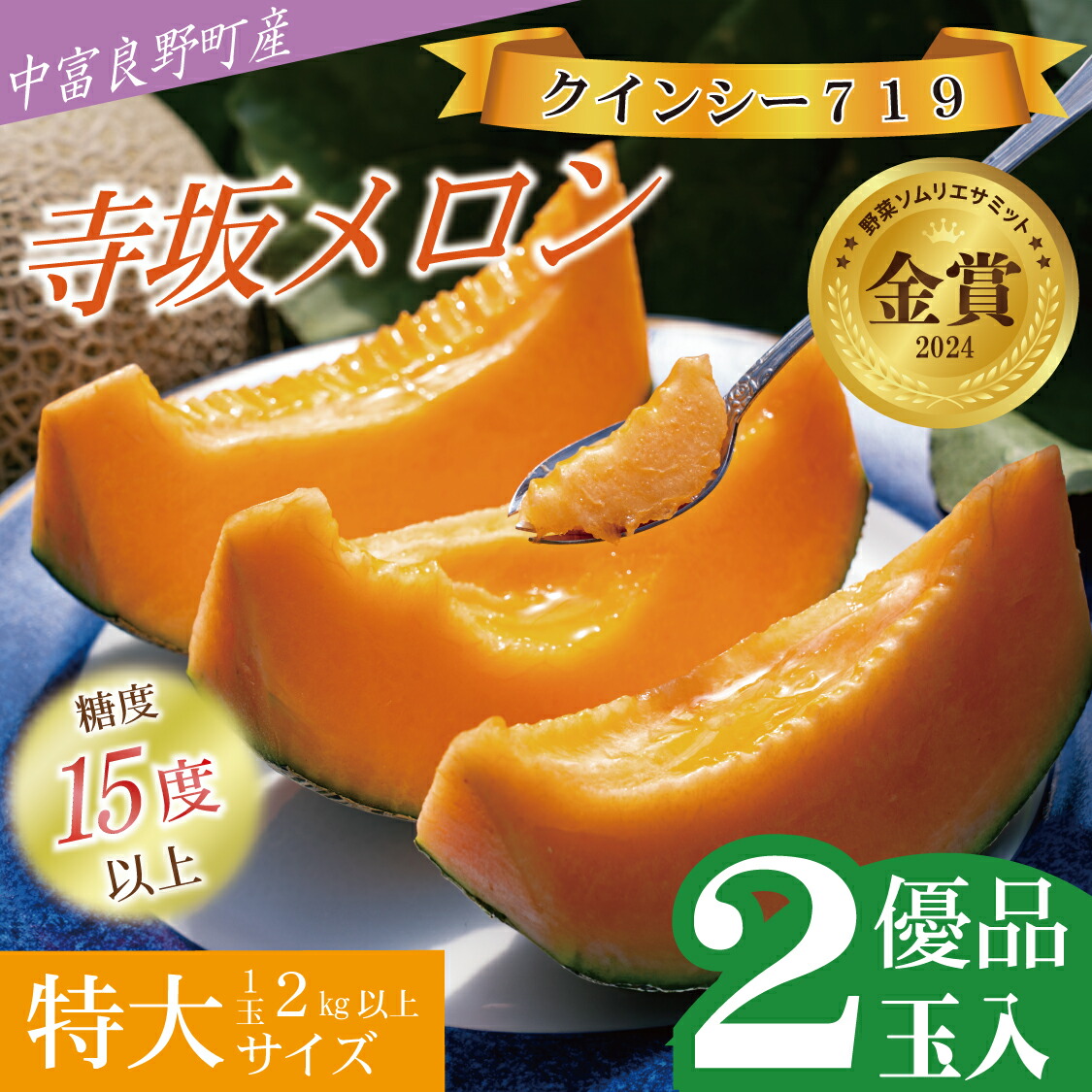 【ふるさと納税】【2025年発送】【中富良野町】寺坂メロン2玉入り（赤肉特大）