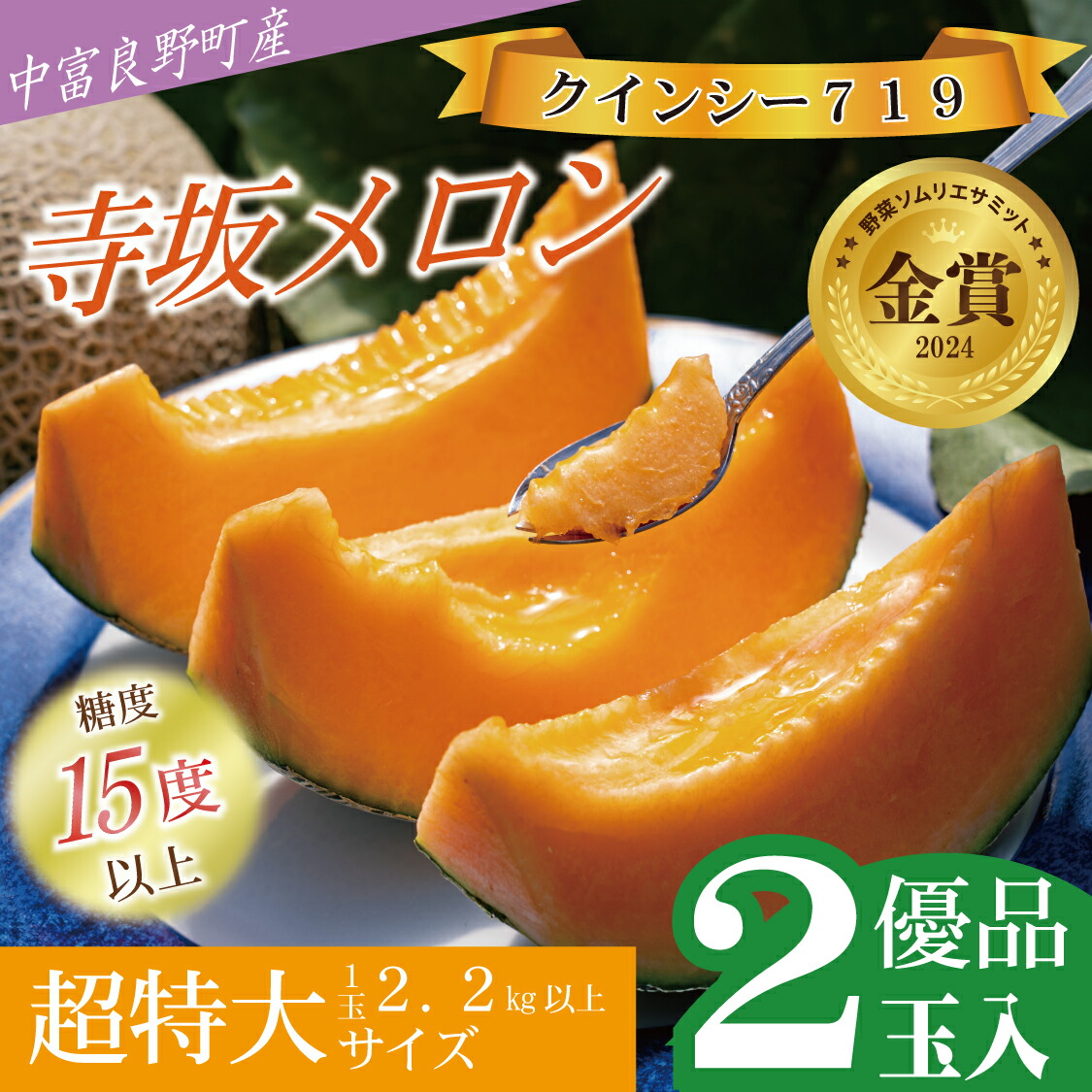 【ふるさと納税】【2025年発送】【中富良野町】寺坂メロン　2玉入り（赤肉超特大）
