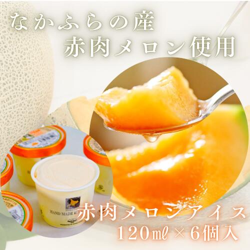 【ふるさと納税】なかふらの赤肉メロンアイス　6個入