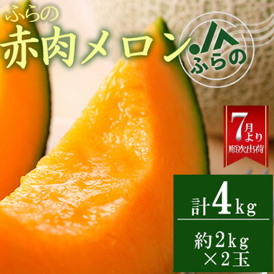 【ふるさと納税】2025年夏発送  JAふらの厳選！ふらの 赤肉 メロン 2kg×2玉  メロン めろん 富良野メロン 果物 くだもの フルーツ 富良野 デザート 北海道 贈り物 ギフト 果物類 メロン赤肉 赤肉メロン 　お届け：2025年7月中旬～9月下旬