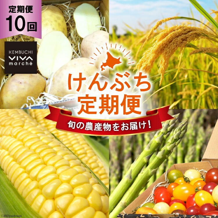 【ふるさと納税】10回定期便 【剣淵町産】 けんぶち定期便 [ＶＩＶＡマルシェ 北海道 剣淵町 14656275] 定期便 やさい 野菜 季節の野菜 旬野菜 お米 米 こめ はちみつ ハチミツ 蜂蜜
