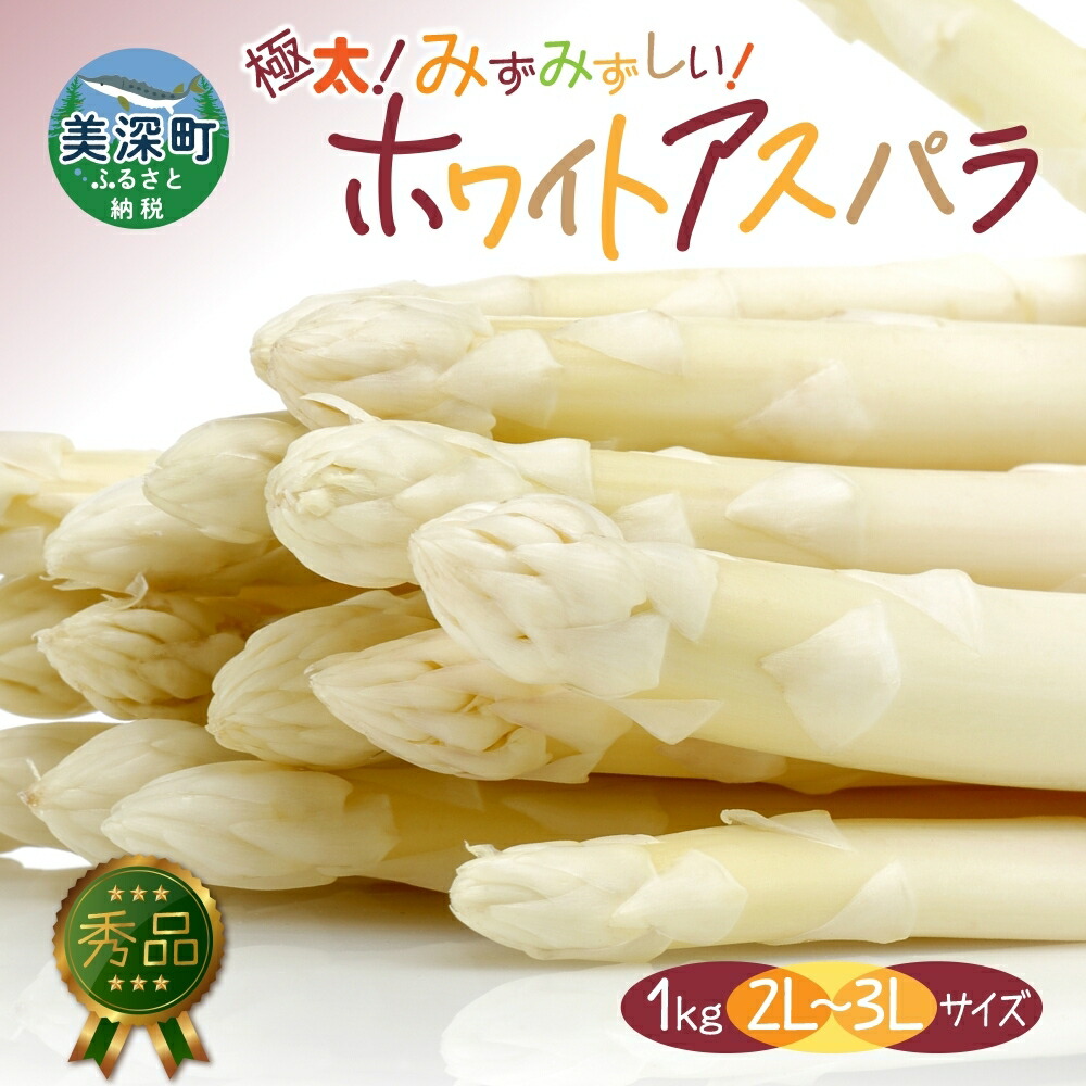 【ふるさと納税】【2025年発送】 ホワイトアスパラ 1kg(2L～3L )【 秀品 】 白 旬 新鮮 野菜 朝採れ アスパラ アスパラガス ジューシー ギフト 産地直送 お取り寄せ フレッシュ 丁寧 健康 美容 簡単調理　お届け：2025年4月中旬～2025年6月上旬