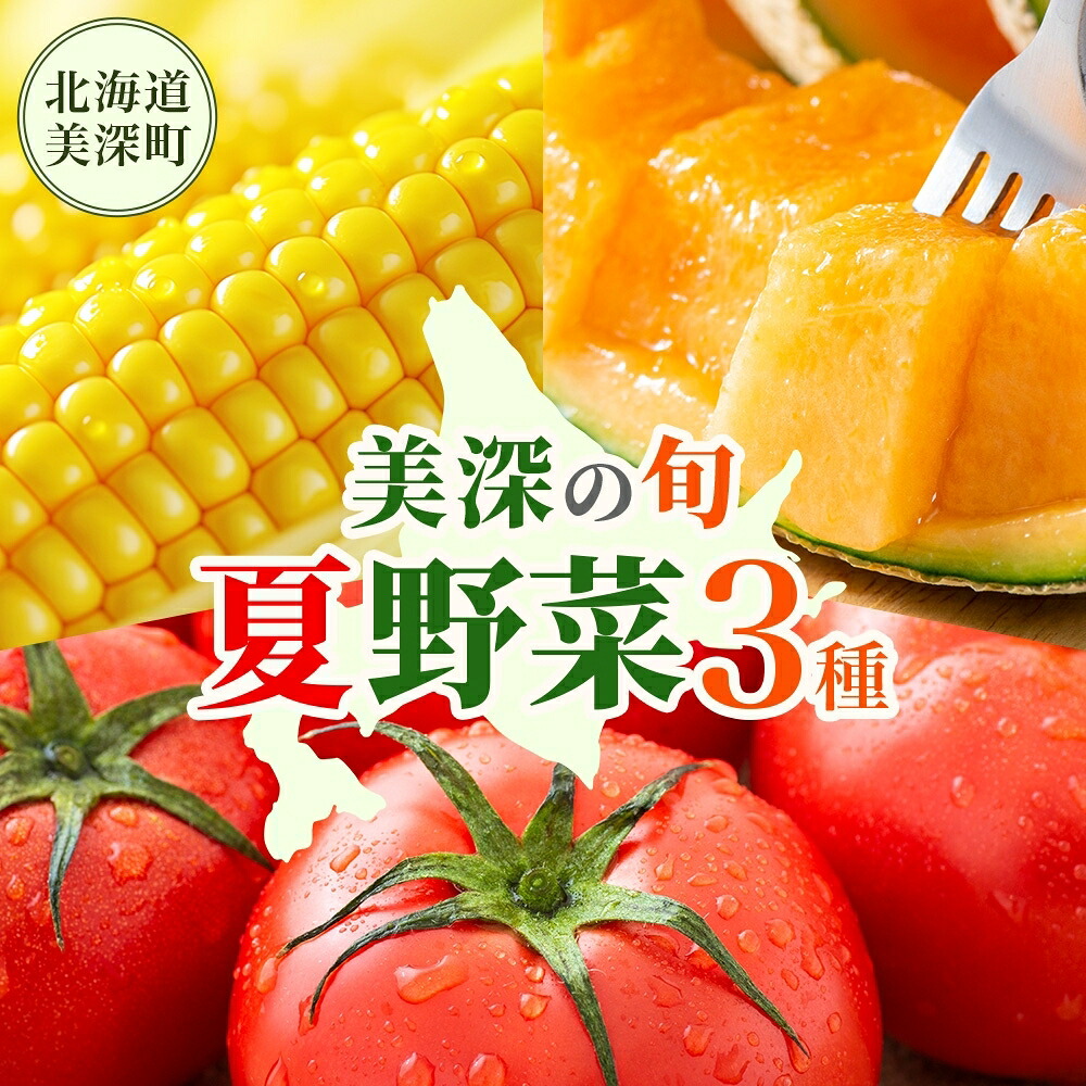 【ふるさと納税】【2026年発送】 美深の旬の夏野菜3種 （フルーツトマト・メロン・とうもろこし） 夏 野菜 旬 甘い 濃厚 果物 フルーツ 高糖度 新鮮 朝採れ もぎたて 産地直送 北海道 美深町　お届け：2026年7月より出荷開始
