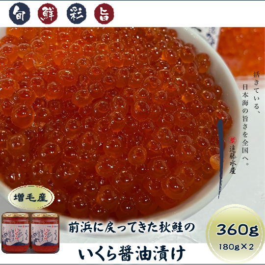 【ふるさと納税】8-028-003　いくら醤油漬け 360g（180g×2本）【11月～発送】　魚貝類・いくら・魚卵・魚貝類・魚介類　お届け：入金確認後、1週間～1ヶ月以内