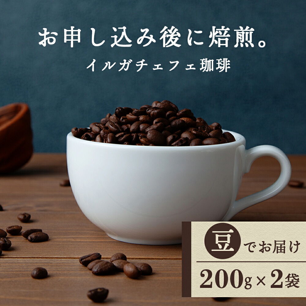 【ふるさと納税】イルガチェフェ(豆) 200g×2袋 自家焙煎珈琲 シングル ギフト ヤマフクコーヒー 北海道 中頓別コーヒー コーヒー豆 イルガチェフェ 珈琲 自家焙煎 豆のまま ふるさと納税 北海道 中頓別町|北海道中頓別町