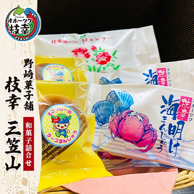 【ふるさと納税】老舗 野崎菓子店の和菓子詰合せ「枝幸 三笠山」お菓子 まんじゅう 饅頭 お菓子 もなか 最中|北海道枝幸町
