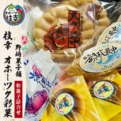 【ふるさと納税】老舗 野崎菓子店の和菓子詰合せ「枝幸 オホーツク彩菓」お菓子 まんじゅう 饅頭 お菓子 もなか 最中|北海道枝幸町