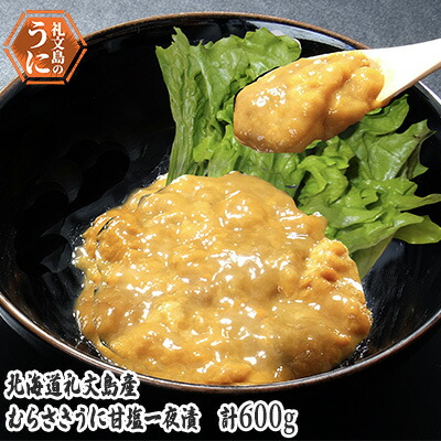 【ふるさと納税】北海道 礼文島産　むらさきうに 甘塩一夜漬 60g×10 ウニ 雲丹 魚貝類 加工食品 ムラサキウニ 600g