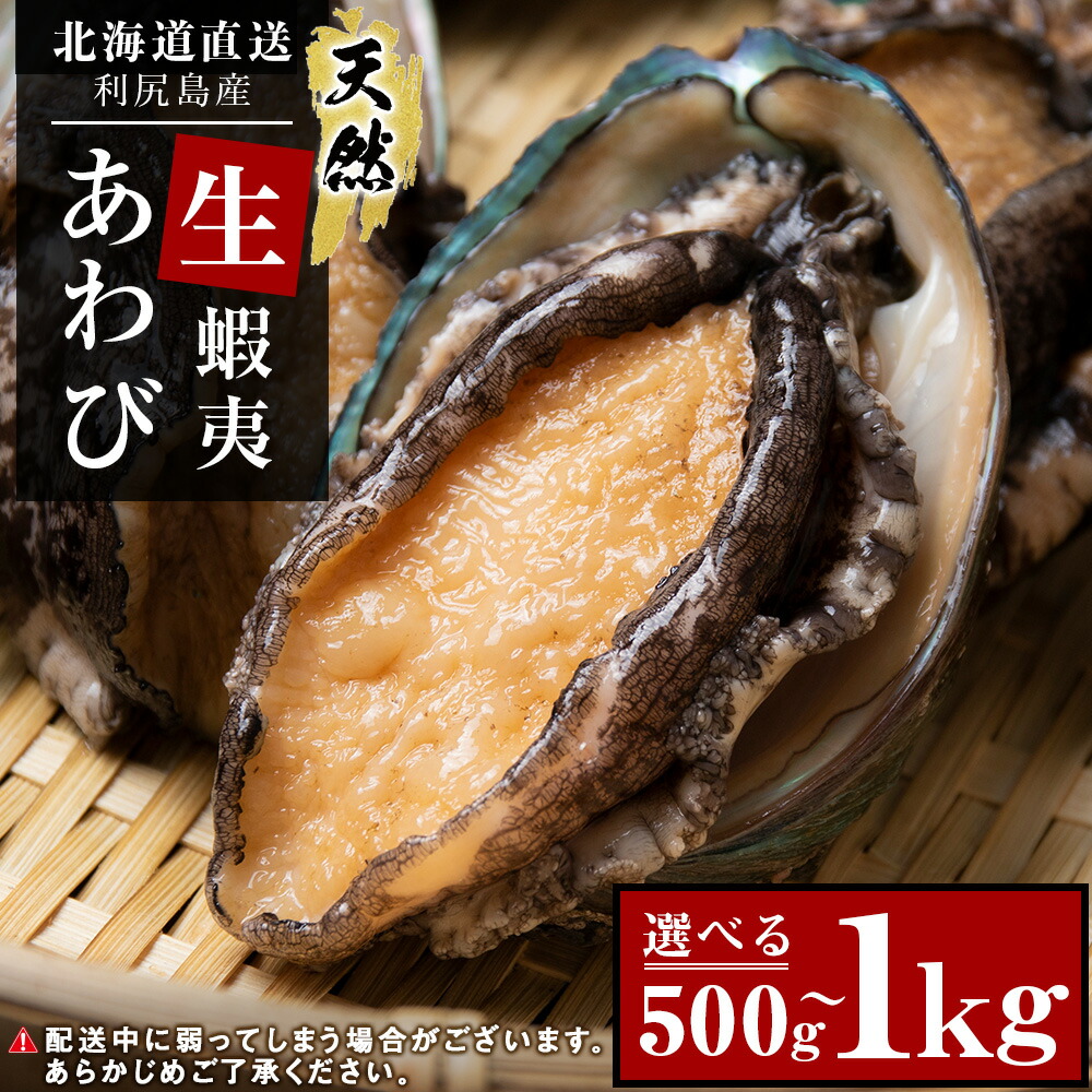 <BR>【ふるさと納税】 あわび 北海道 利尻島産 直送！天然 生えぞあわび 選べる500g～1kg 鮑 海鮮 冷蔵 お刺身 魚介 お祝い【福士水産】<BR>北海道ふるさと納税 利尻富士町 ふるさと納税 北海道産アワビ 産地直送 美味しさに 訳あり 蝦夷あわび