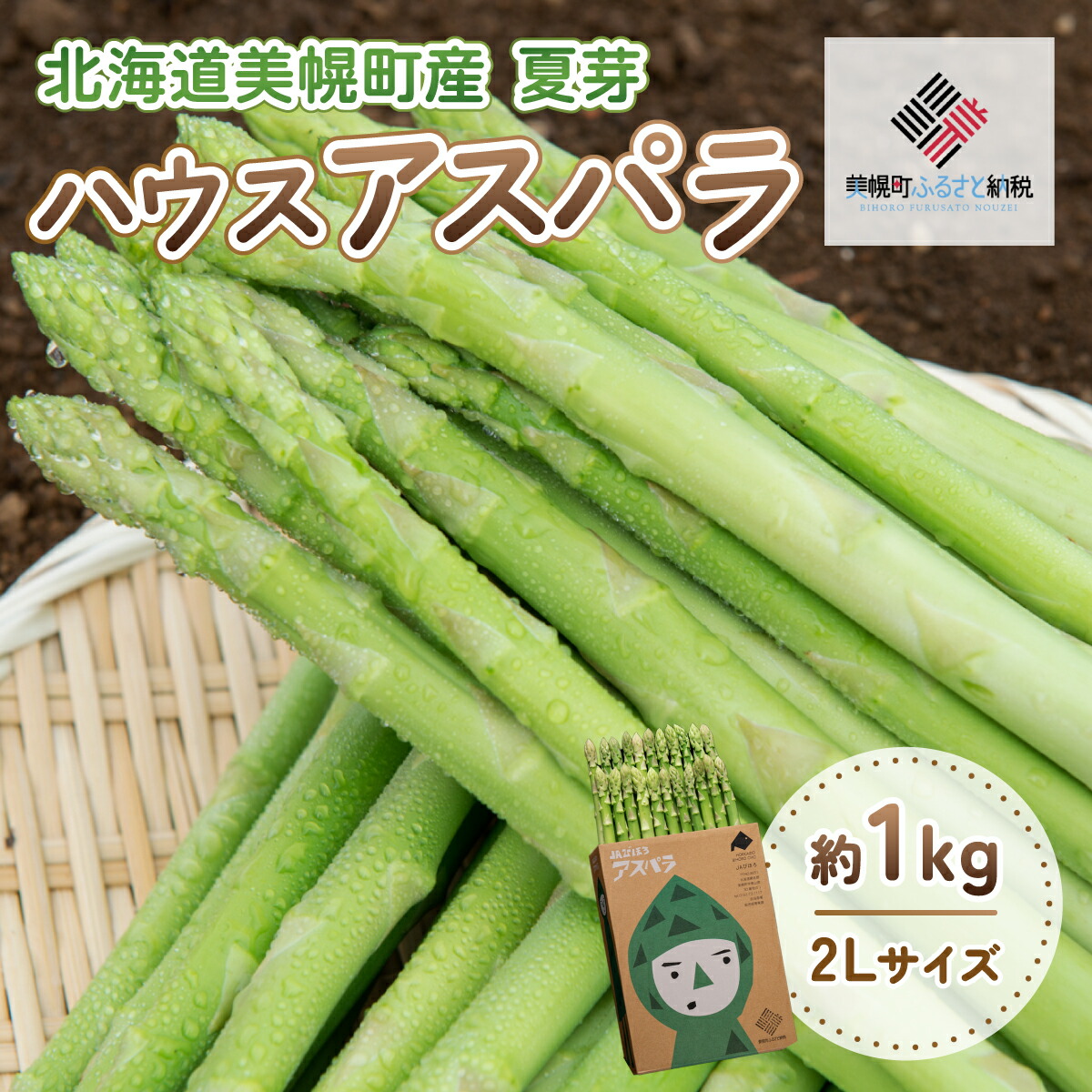 【ふるさと納税】[先行受付]2025年産 ハウスアスパラ(夏芽)2Lサイズ　約1kg 【配送不可地域：離島】【 アスパラ ハウスアスパラ 野菜 健康 北海道 美幌町 送料無料 】 BHRG016