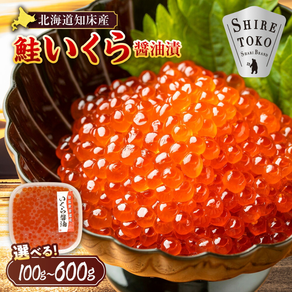 【ふるさと納税】北海道知床産 鮭いくら醤油漬け100g,200g,400g,600g(全て1パック100gパック)【配送不可地域：離島・沖縄県】