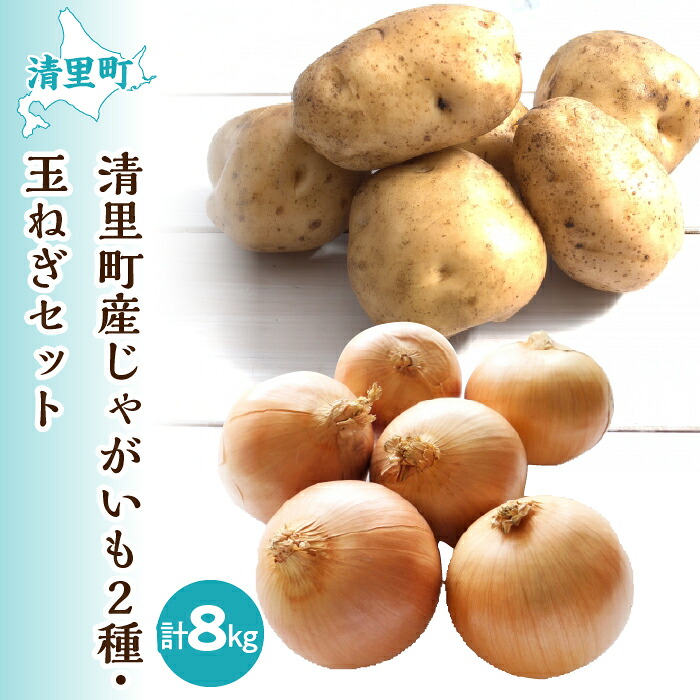 【ふるさと納税】【先行予約】清里町産じゃがいも2種・玉ねぎセット＜約8kg＞（2026年10月中旬より順次発送） 【 ふるさと納税 人気 おすすめ ランキング 野菜 じゃがいも いも 芋 玉ねぎ たまねぎ タマネギ 新鮮 北海道 清里町 送料無料 】 KYSB012｜北海道清里町 17,000円